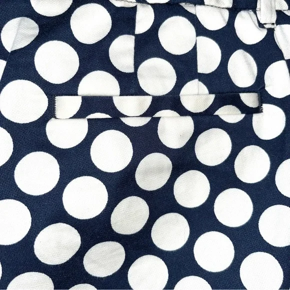 J. Crew “stretch” ankle pants, City Fit style, navy blue with white polka dots - Picture 8 of 11